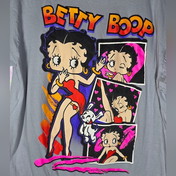 Betty Boop Grey Retro Graphic T-Shirt Size Large - Picture 2 of 5